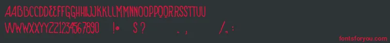 フォントVtksSignOfTimesBold – 黒い背景に赤い文字