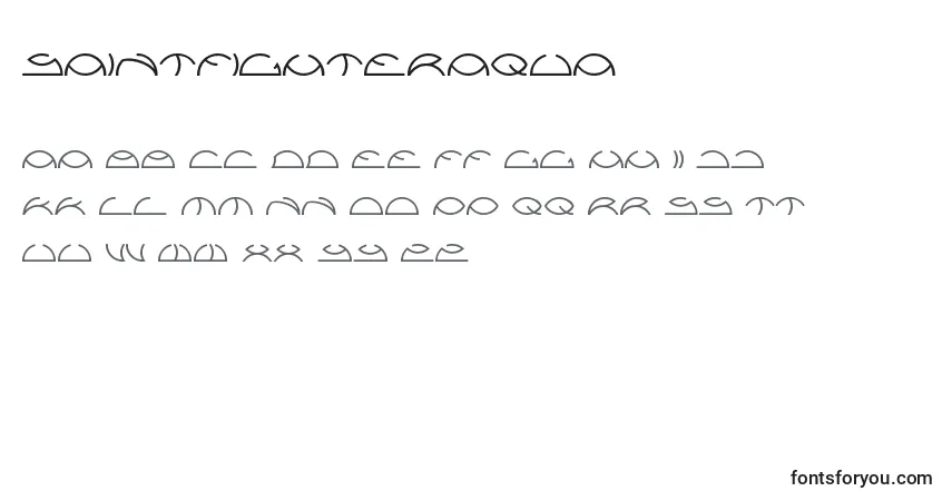 Шрифт Saintfighteraqua – алфавит, цифры, специальные символы