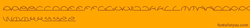 Saintfighteraqua-Schriftart – Braune Schriften auf orangefarbenem Hintergrund
