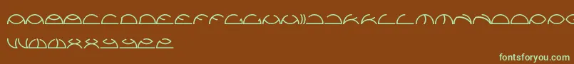 Saintfighteraqua-fontti – vihreät fontit ruskealla taustalla