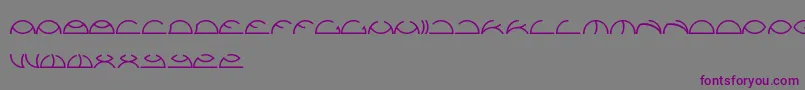 Saintfighteraqua-Schriftart – Violette Schriften auf grauem Hintergrund
