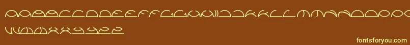 Saintfighteraqua-fontti – keltaiset fontit ruskealla taustalla