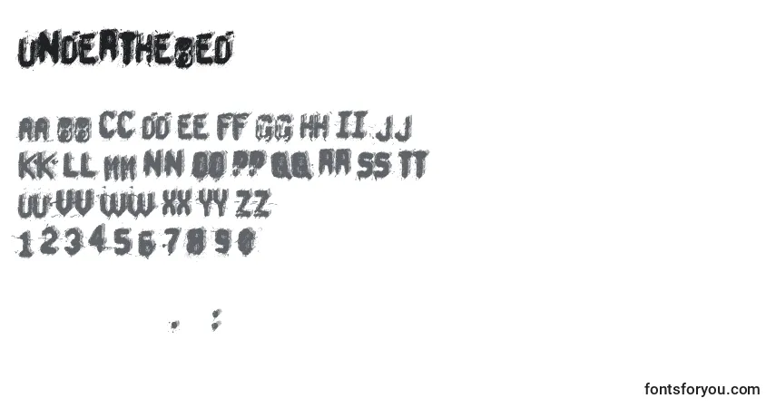 Czcionka UnderTheBed – alfabet, cyfry, specjalne znaki