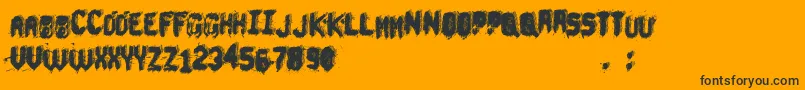 フォントUnderTheBed – 黒い文字のオレンジの背景