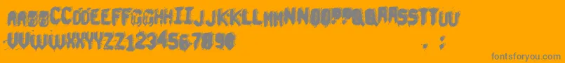 フォントUnderTheBed – オレンジの背景に灰色の文字