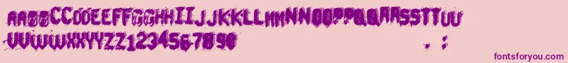 UnderTheBed-fontti – violetit fontit vaaleanpunaisella taustalla