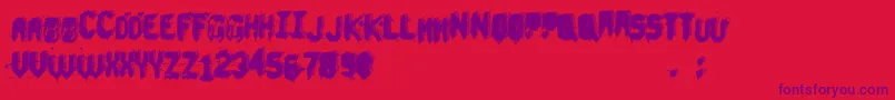 Шрифт UnderTheBed – фиолетовые шрифты на красном фоне