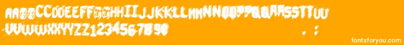 UnderTheBed Font – White Fonts on Orange Background