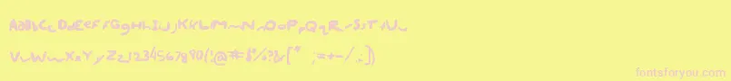 ApacaxiComic Font – Pink Fonts on Yellow Background