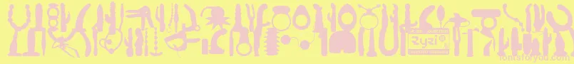 WcZyziBta Font – Pink Fonts on Yellow Background