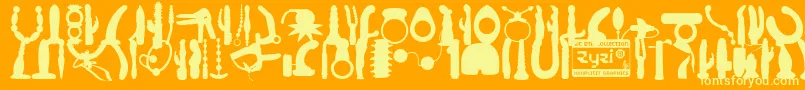 WcZyziBta Font – Yellow Fonts on Orange Background