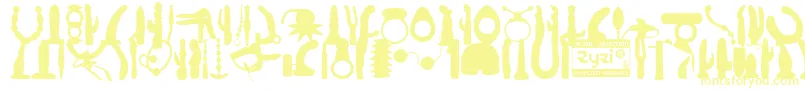 WcZyziBta Font – Yellow Fonts on White Background