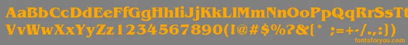 フォントBenSmith – オレンジの文字は灰色の背景にあります。