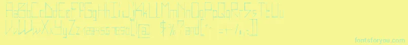 Fonte Elektro – fontes verdes em um fundo amarelo