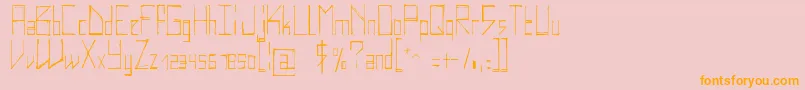 Elektro-Schriftart – Orangefarbene Schriften auf rosa Hintergrund