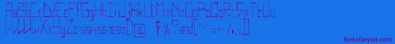 フォントElektro – 紫色のフォント、青い背景