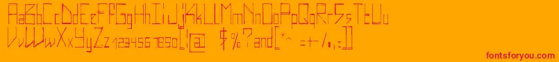 フォントElektro – オレンジの背景に赤い文字