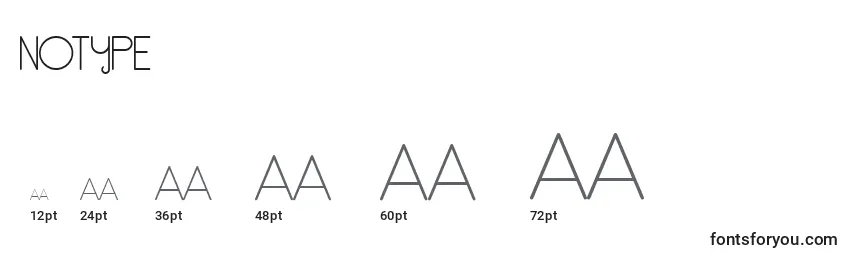 Notype Font Sizes