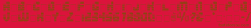 FourthDisplayCapsSsi-fontti – ruskeat fontit punaisella taustalla