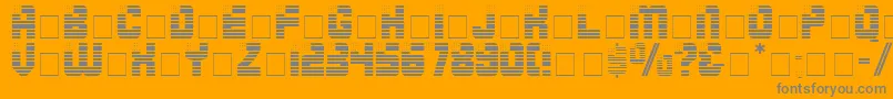 FourthDisplayCapsSsi-fontti – harmaat kirjasimet oranssilla taustalla