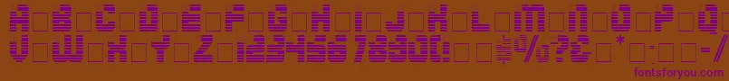 FourthDisplayCapsSsi-Schriftart – Violette Schriften auf braunem Hintergrund