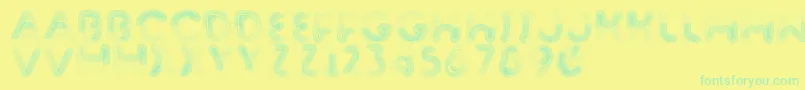 Barnstormer-Schriftart – Grüne Schriften auf gelbem Hintergrund