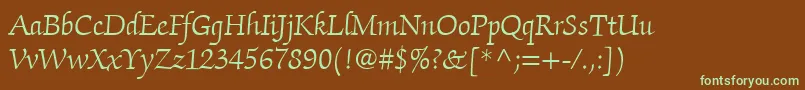 ItcZapfChanceryLtLight Font – Green Fonts on Brown Background