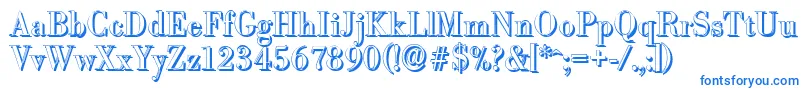 BodonishadowRegular Font – Blue Fonts on White Background