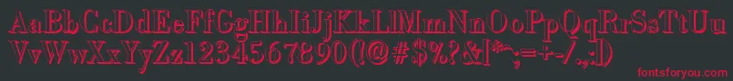 BodonishadowRegular Font – Red Fonts on Black Background