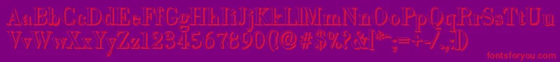 BodonishadowRegular Font – Red Fonts on Purple Background