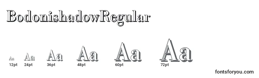Размеры шрифта BodonishadowRegular