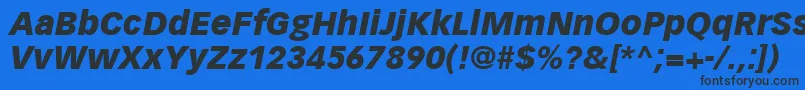 VectoraLt96BlackItalic Font – Black Fonts on Blue Background