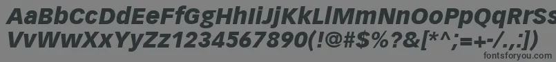 Шрифт VectoraLt96BlackItalic – чёрные шрифты на сером фоне