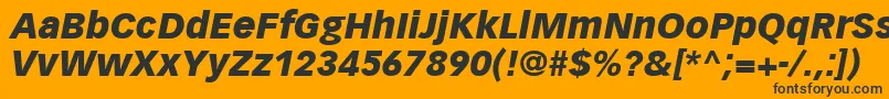 Fonte VectoraLt96BlackItalic – fontes pretas em um fundo laranja