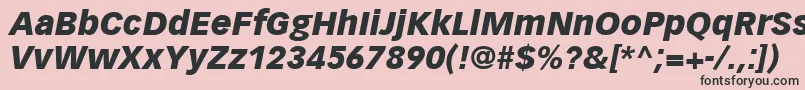 フォントVectoraLt96BlackItalic – ピンクの背景に黒い文字