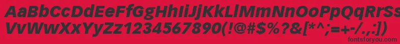 Fonte VectoraLt96BlackItalic – fontes pretas em um fundo vermelho