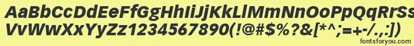 VectoraLt96BlackItalic Font – Black Fonts on Yellow Background