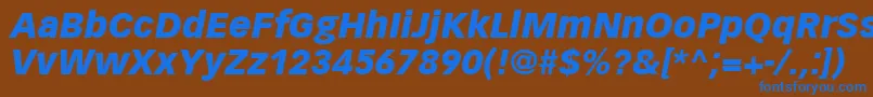 Шрифт VectoraLt96BlackItalic – синие шрифты на коричневом фоне