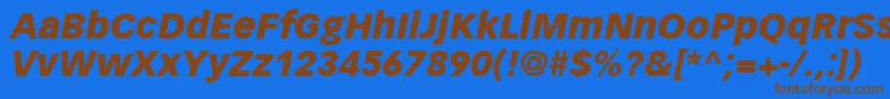 Шрифт VectoraLt96BlackItalic – коричневые шрифты на синем фоне
