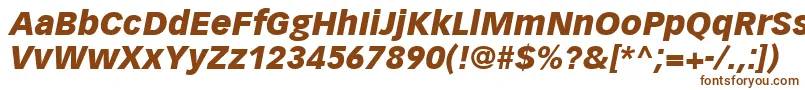 VectoraLt96BlackItalic-Schriftart – Braune Schriften auf weißem Hintergrund