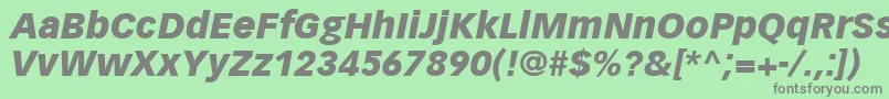 Fonte VectoraLt96BlackItalic – fontes cinzas em um fundo verde