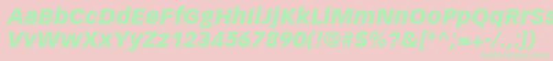 Police VectoraLt96BlackItalic – polices vertes sur fond rose