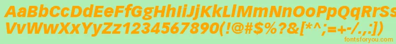 VectoraLt96BlackItalic Font – Orange Fonts on Green Background