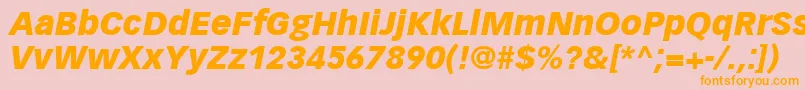 Шрифт VectoraLt96BlackItalic – оранжевые шрифты на розовом фоне