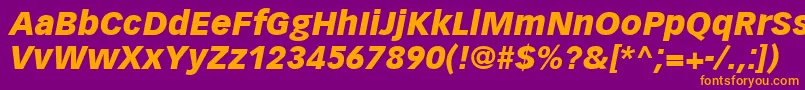 Czcionka VectoraLt96BlackItalic – pomarańczowe czcionki na fioletowym tle