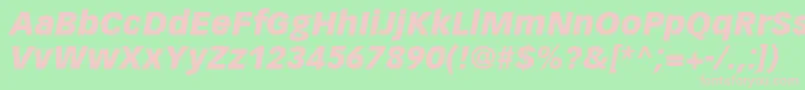 VectoraLt96BlackItalic Font – Pink Fonts on Green Background