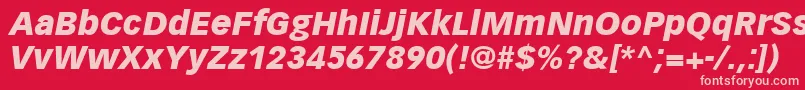 Czcionka VectoraLt96BlackItalic – różowe czcionki na czerwonym tle