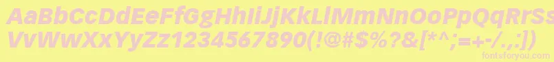 VectoraLt96BlackItalic-Schriftart – Rosa Schriften auf gelbem Hintergrund