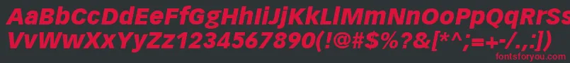 VectoraLt96BlackItalic-Schriftart – Rote Schriften auf schwarzem Hintergrund
