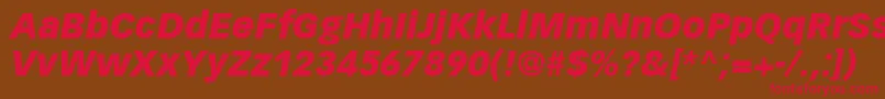 VectoraLt96BlackItalic Font – Red Fonts on Brown Background